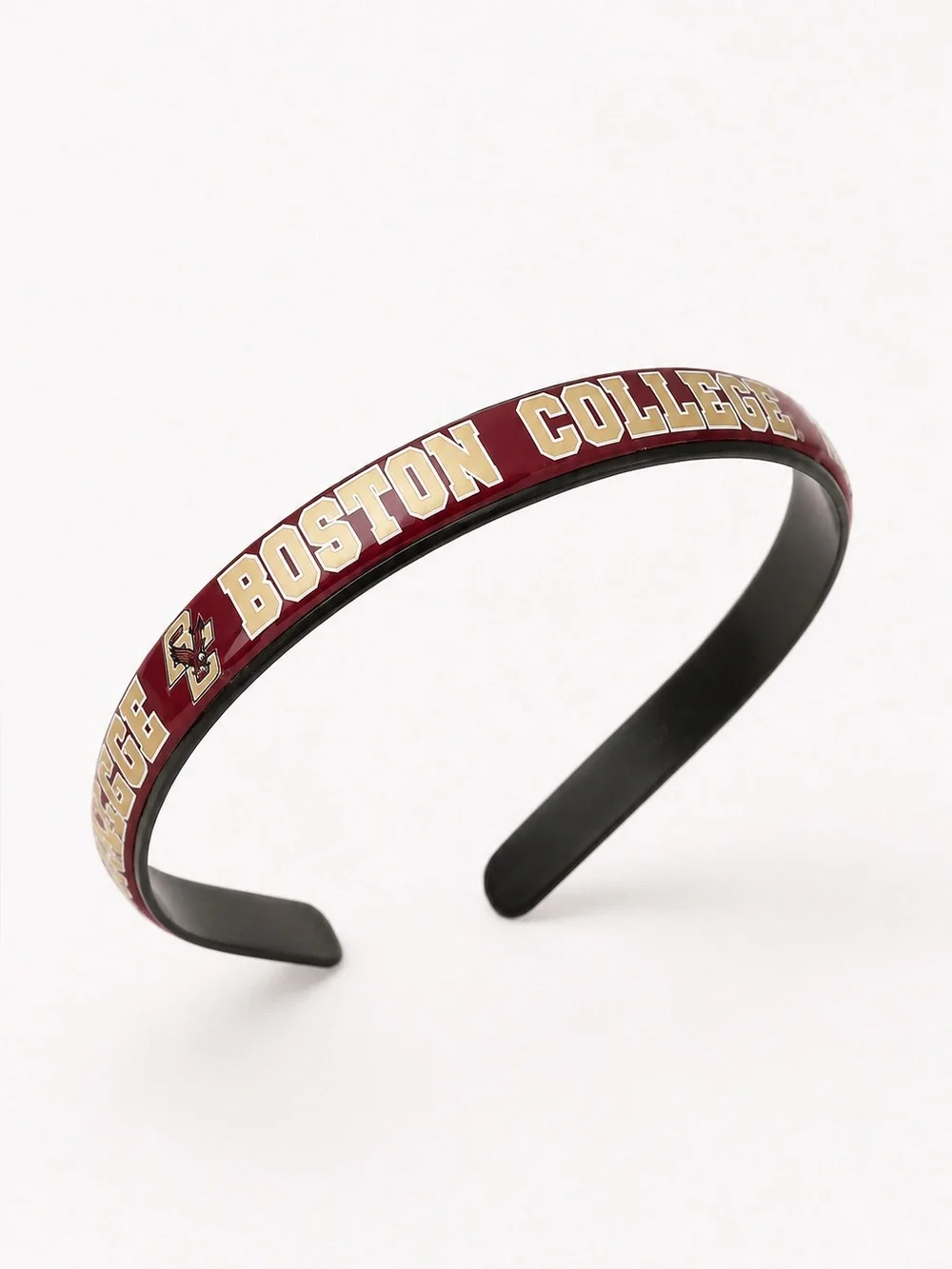 Boston College Headband Preppy Thin Black Maroon Gold Eagle Logo